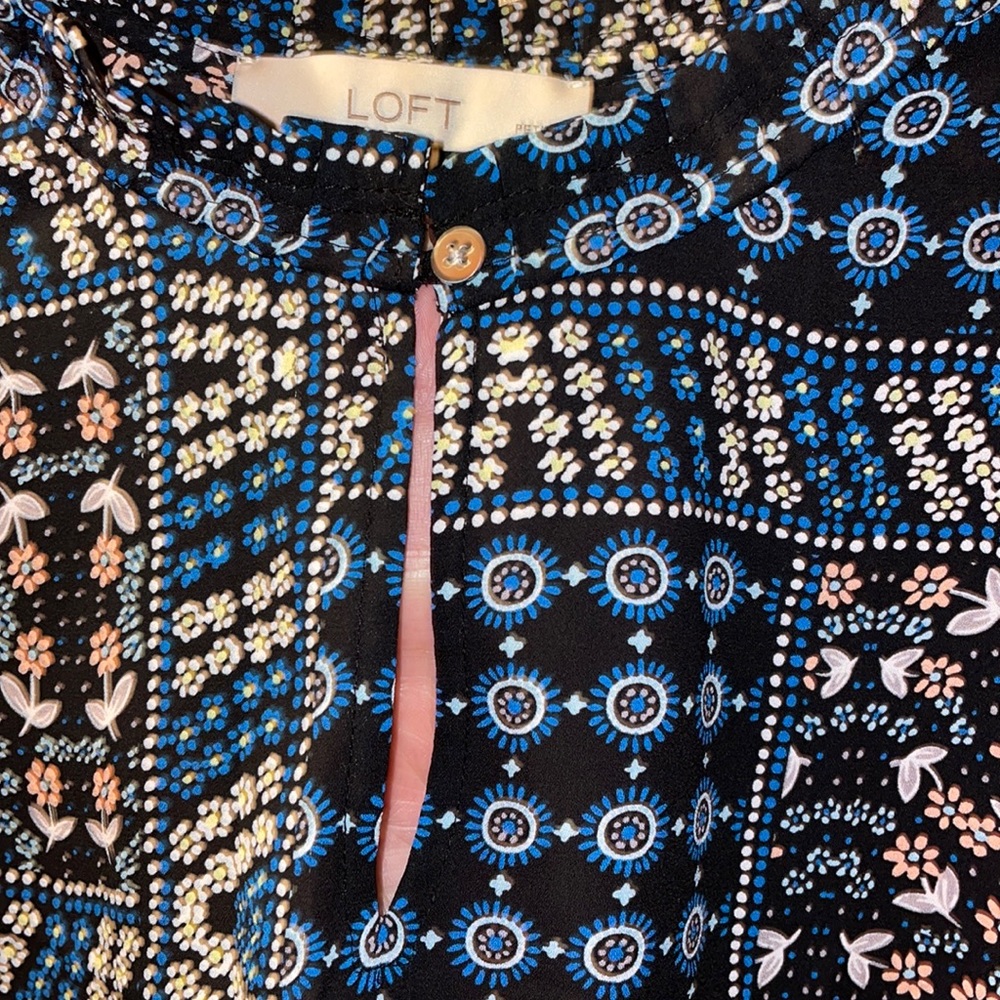 Loft Patchwork Back Peplum Blouse - image 6